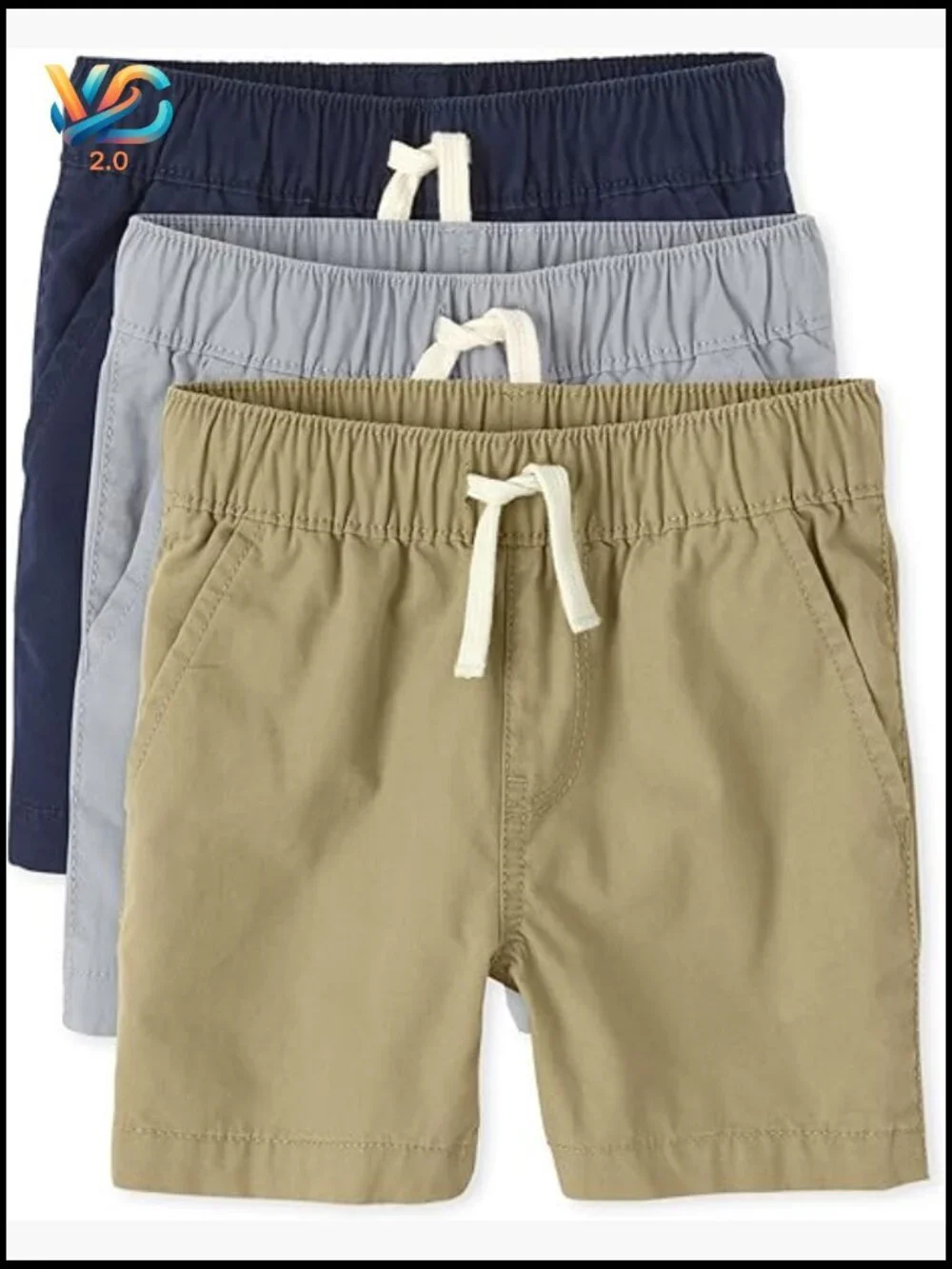 Kids jogger shorts 3-pack with pockets cotton durable